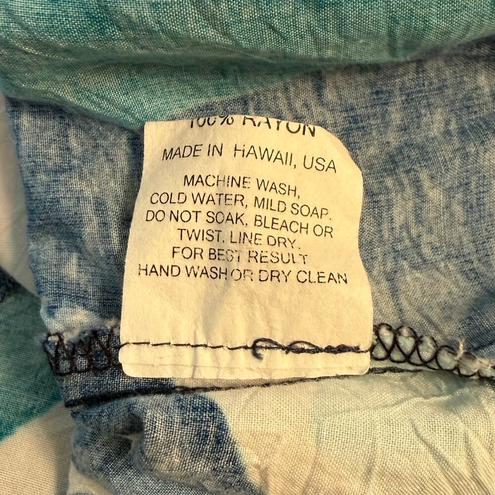 Jams World Hawaiian Dress Bay Leaf Resort Vacation Made in USA Blue Women's XL - Picture 8 of 10